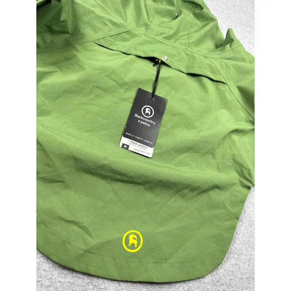 Backcountry x Petco Dog Rain Jacket Green Waterproof Hooded Medium